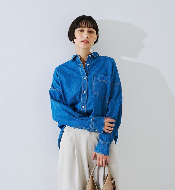Rouge vif「【定番人気 / 2026AW】デニムオーバーサイズシャツ」|シャツ・ブラウス|