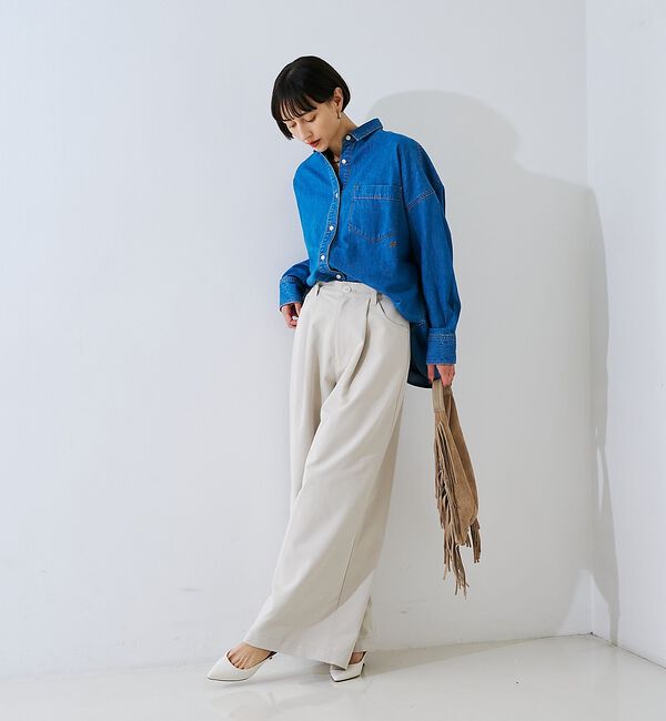 Rouge vif「【定番人気 / 2026AW】デニムオーバーサイズシャツ」|シャツ・ブラウス|
