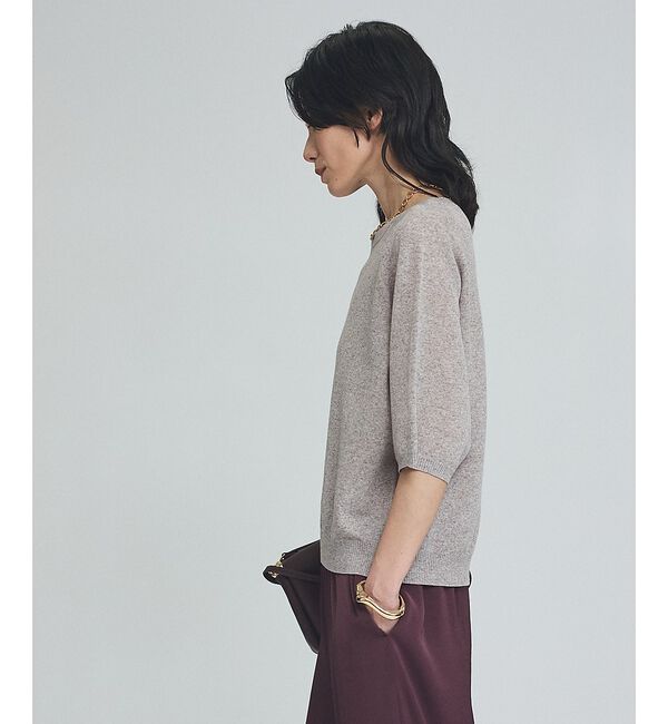 qualite「【上品夏ニット】リネンブレンドニットプルオーバー」|ニット・セーター|