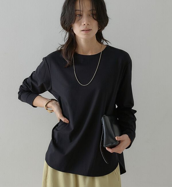 qualite「スムースシャツテールプルオーバー【予約】」|Tシャツ・カットソー|ブラック