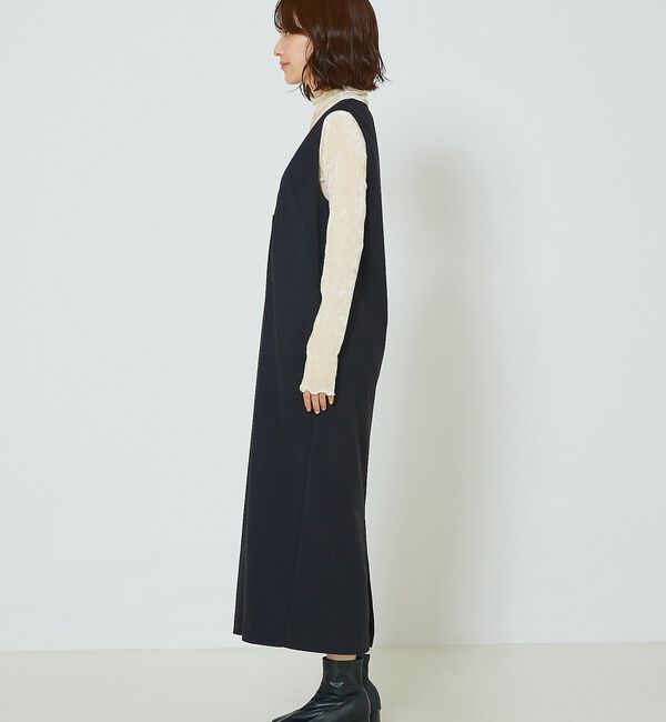abahouse mavie「【大人のいちまんワンピ】ウォームジャージージレ風ジャンスカ」|ジャンパースカート|