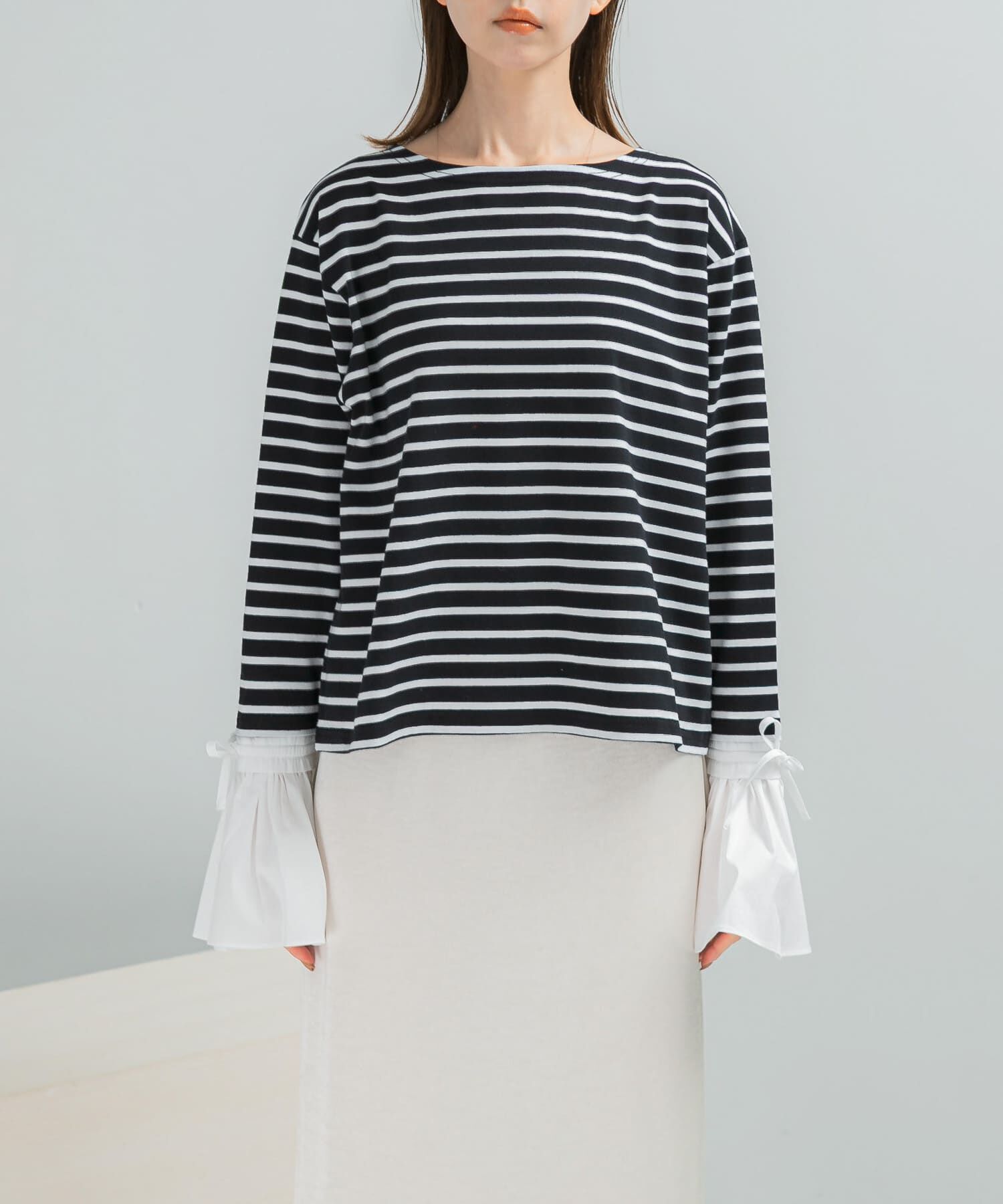 URBAN RESEARCH ROSSO「Mewl　シャツスリーブボーダーTOPS」|Tシャツ・カットソー|