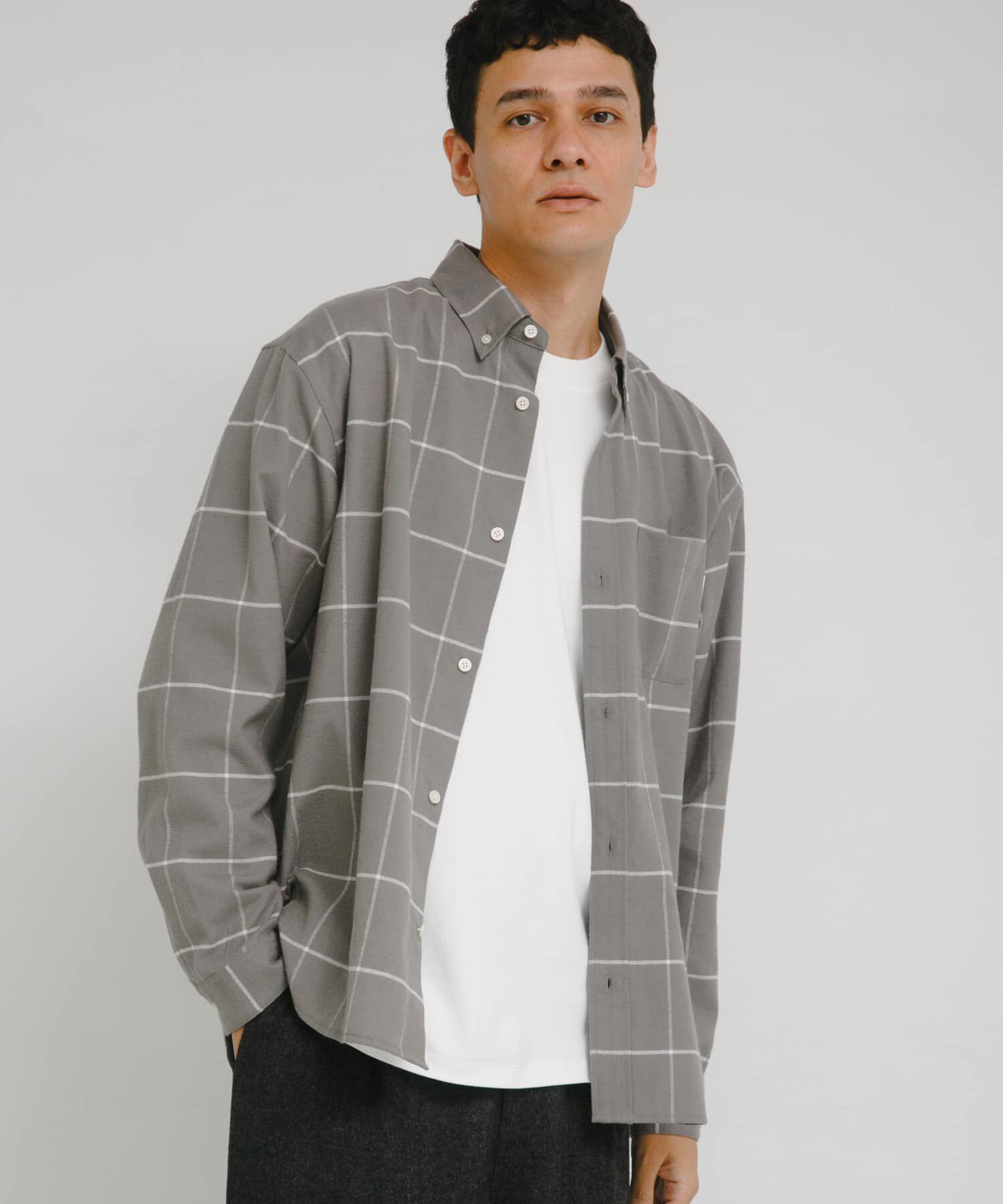 Sonny Label 「シャギーオックスボタンダウンシャツ」|シャツ・ブラウス|グレー系その他