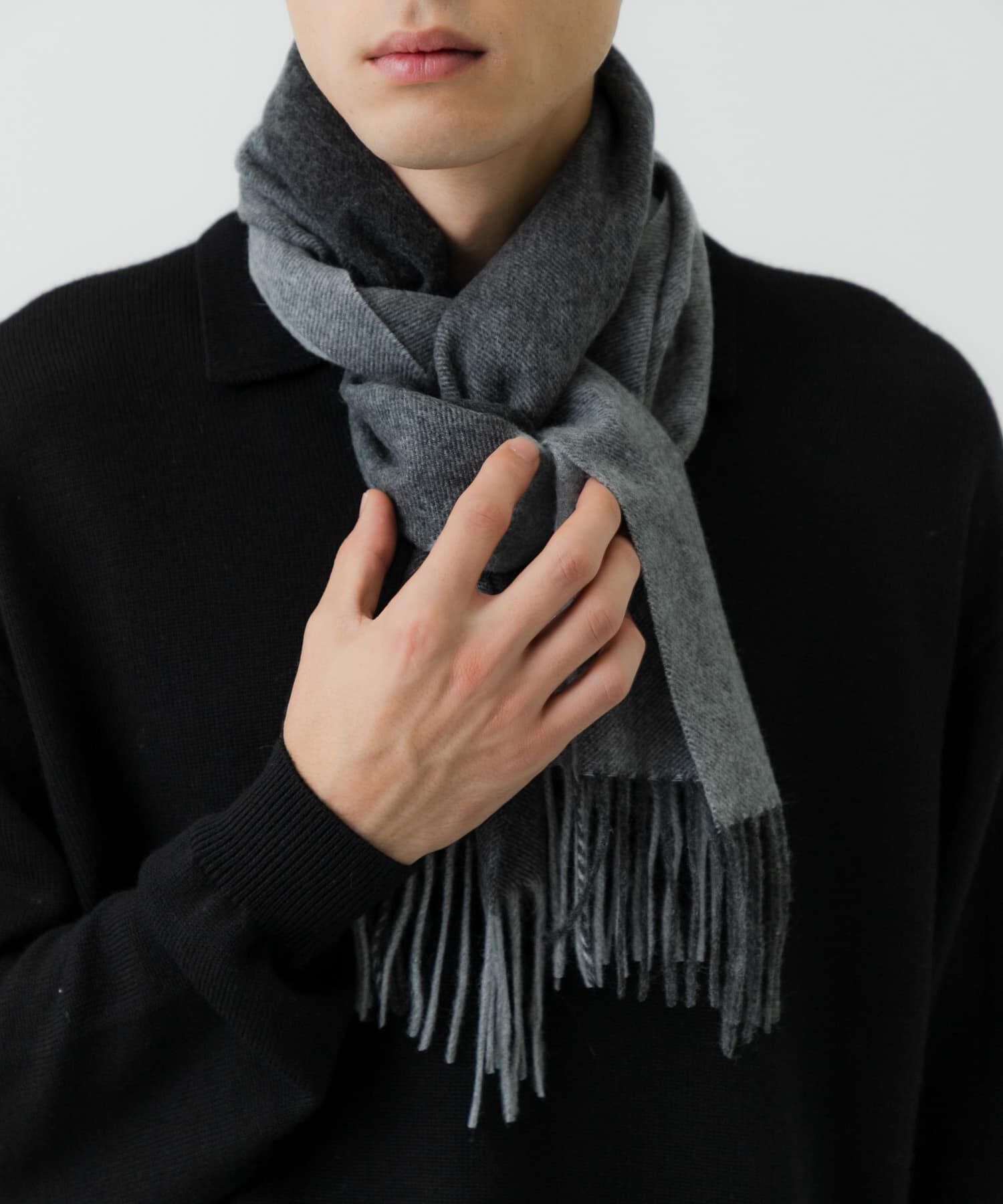 URBAN RESEARCH「バイカラーカシミヤマフラー」|マフラー|グレー系その他