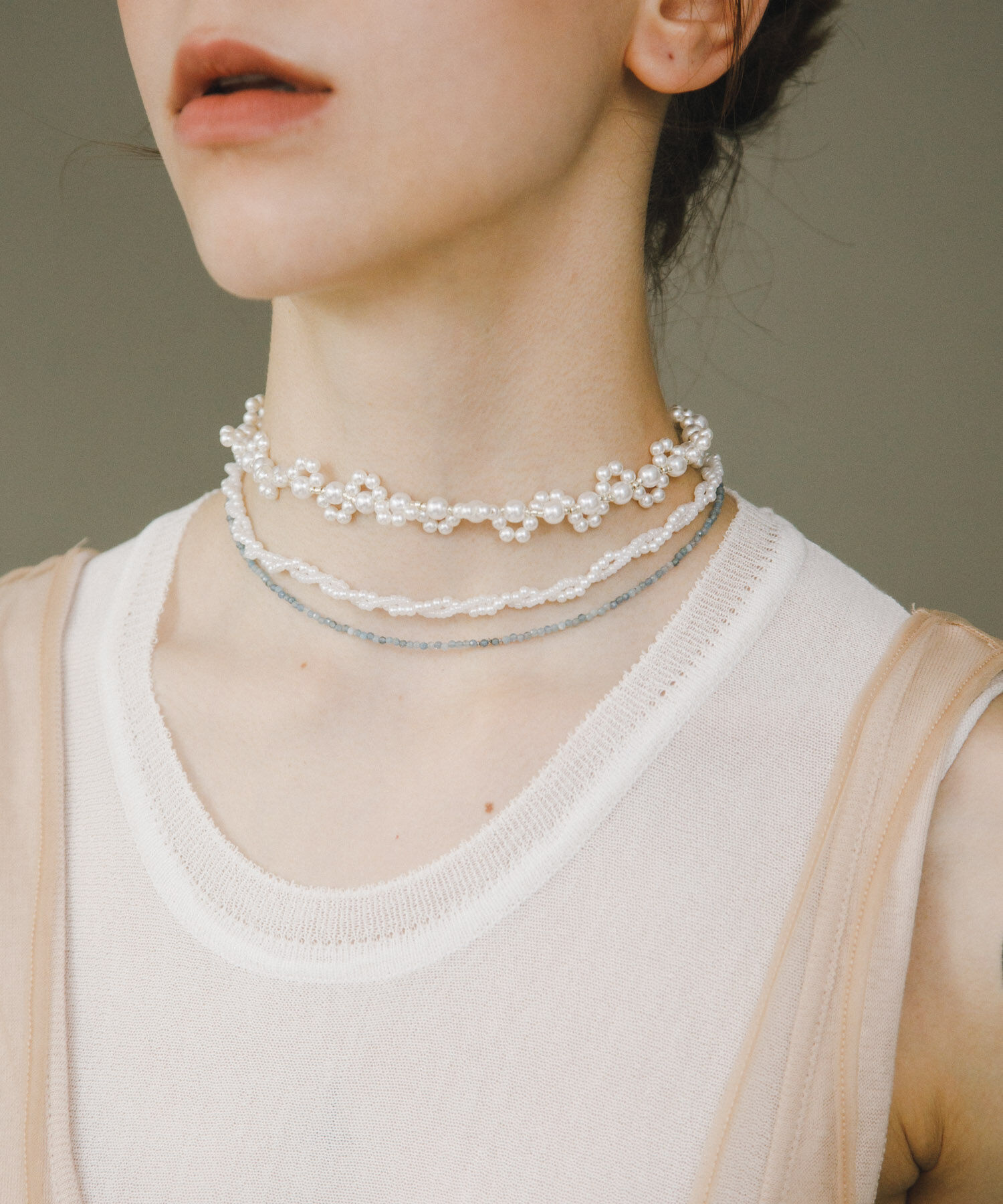 URBAN RESEARCH「decor『デコール』　TWIST PEARL BEADSCHOKER」|ネックレス|ホワイト系その他