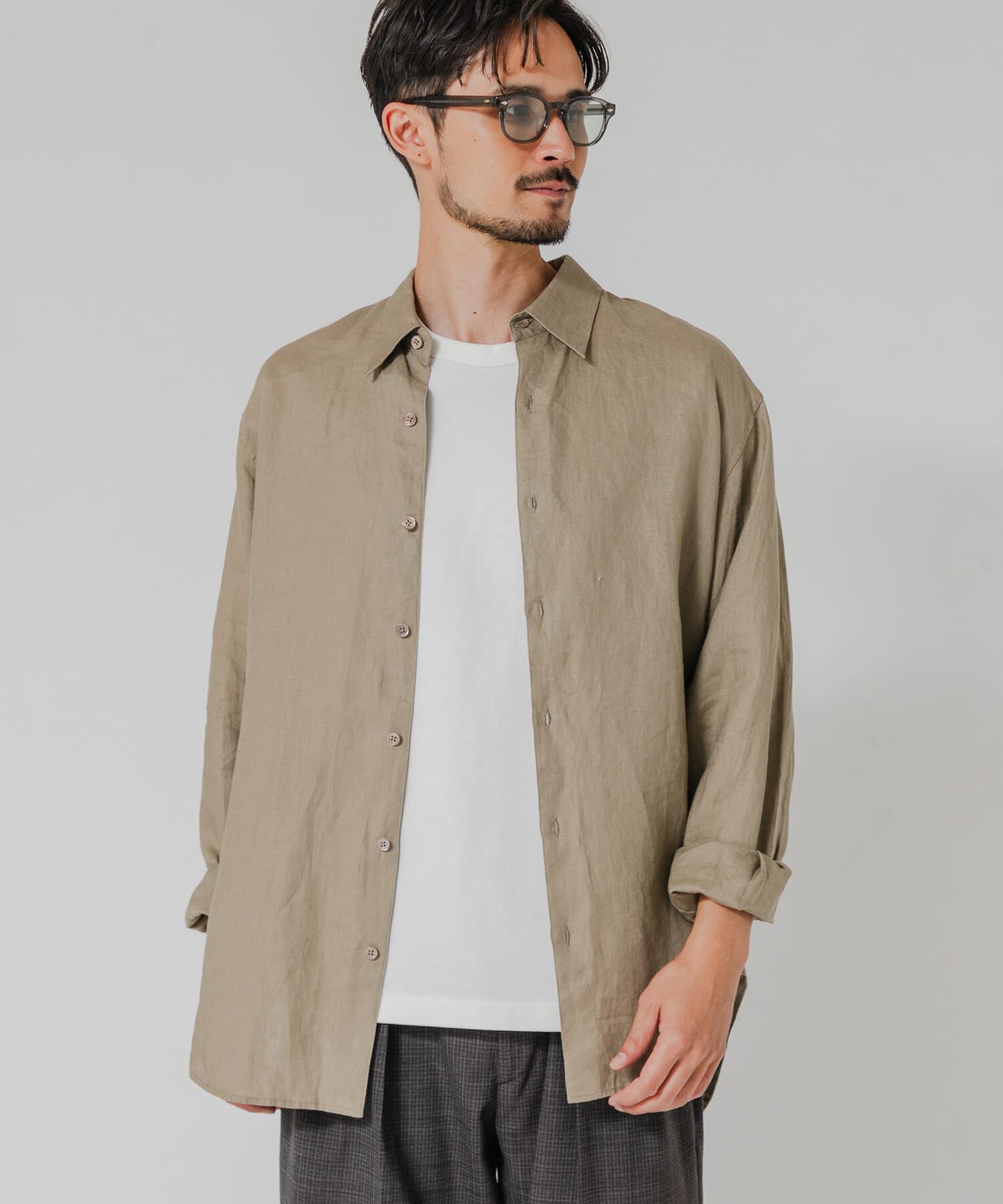 URBAN RESEARCH「LINEN REGULAR SHIRTS」|シャツ・ブラウス|ベージュ
