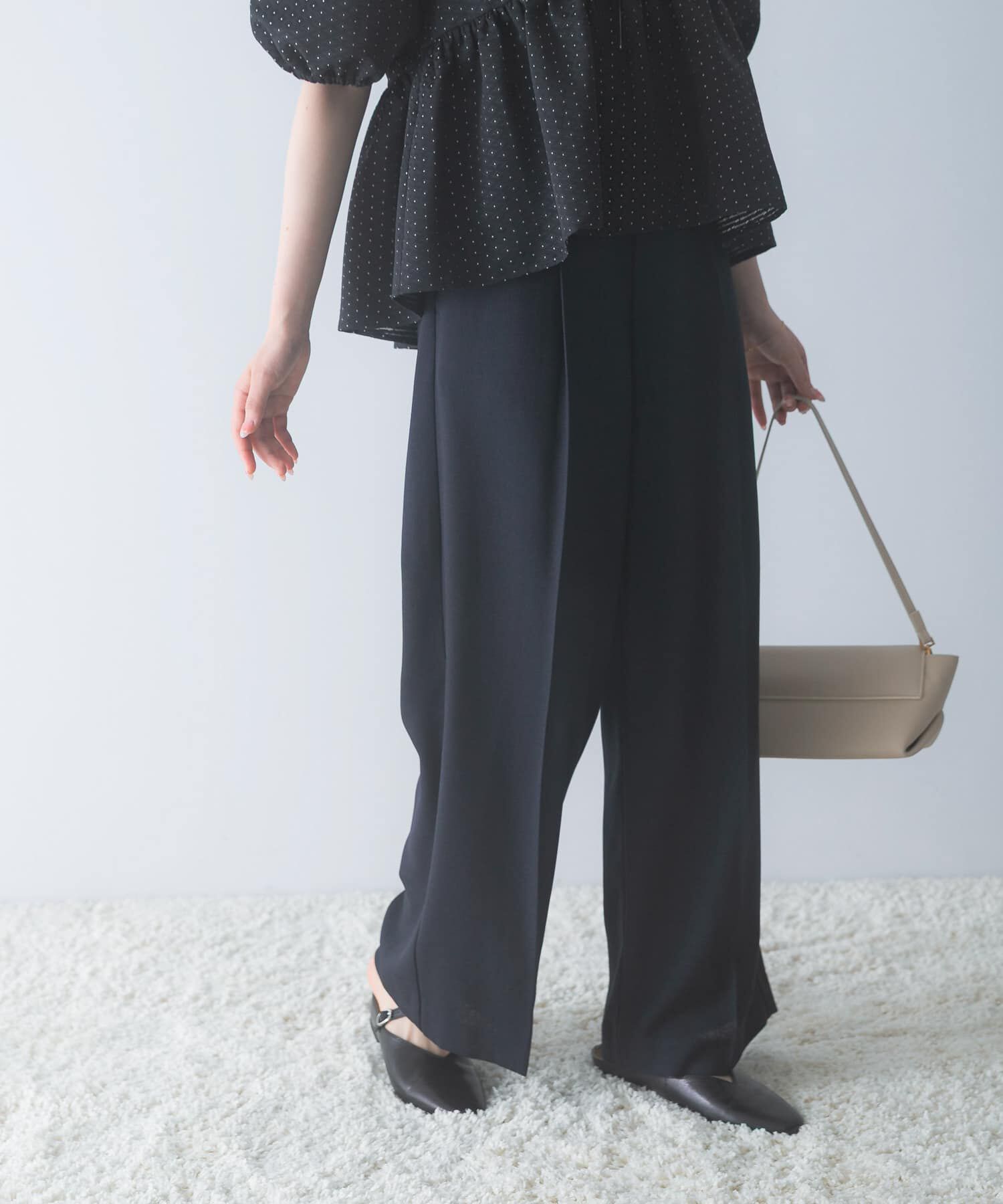 URBAN RESEARCH ROSSO「防シワ リネンライクイージースラックス」|その他|ネイビー