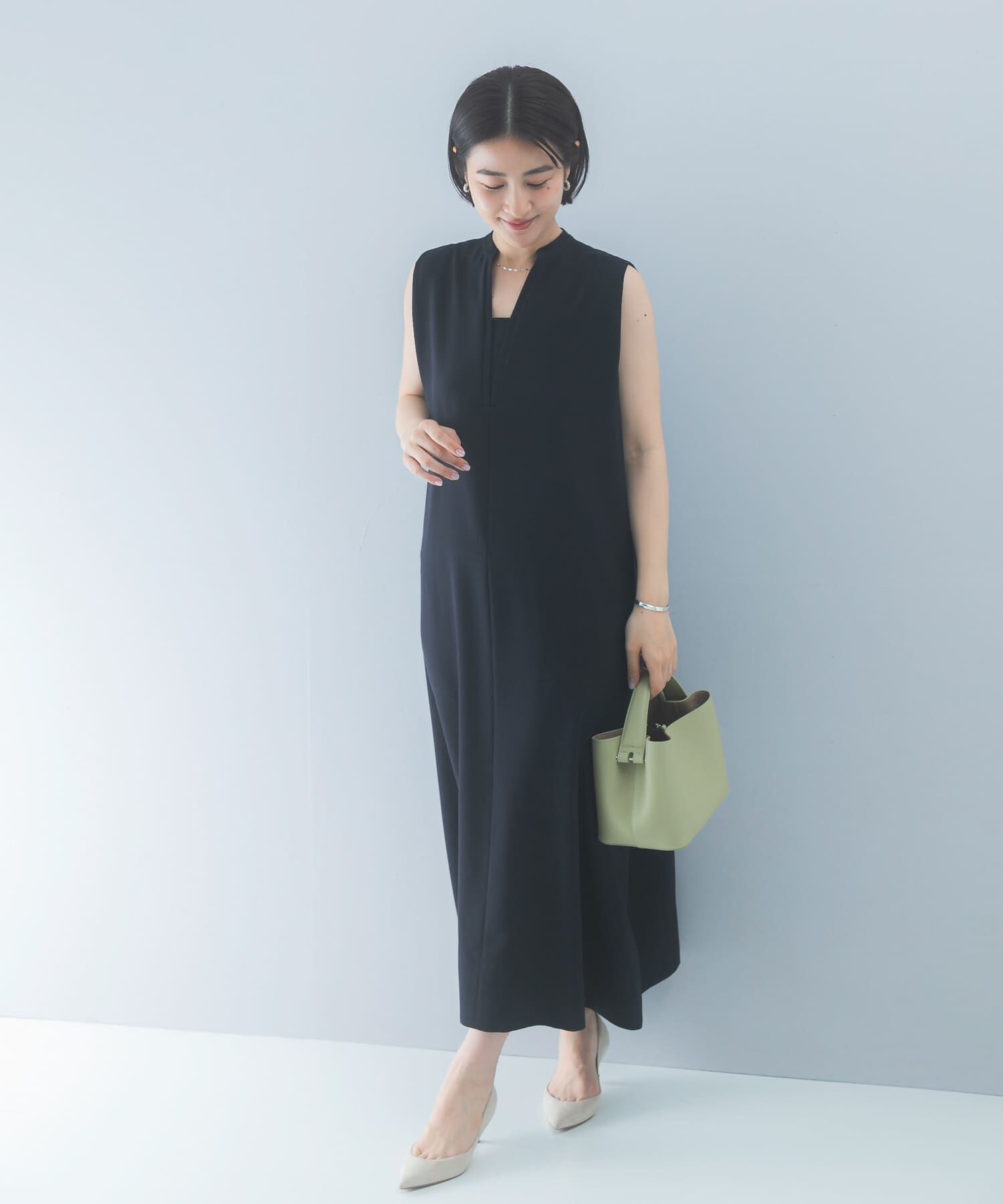 URBAN RESEARCH ROSSO「クールタッチ 吸水速乾キーネックフレアワンピース」|ワンピース|