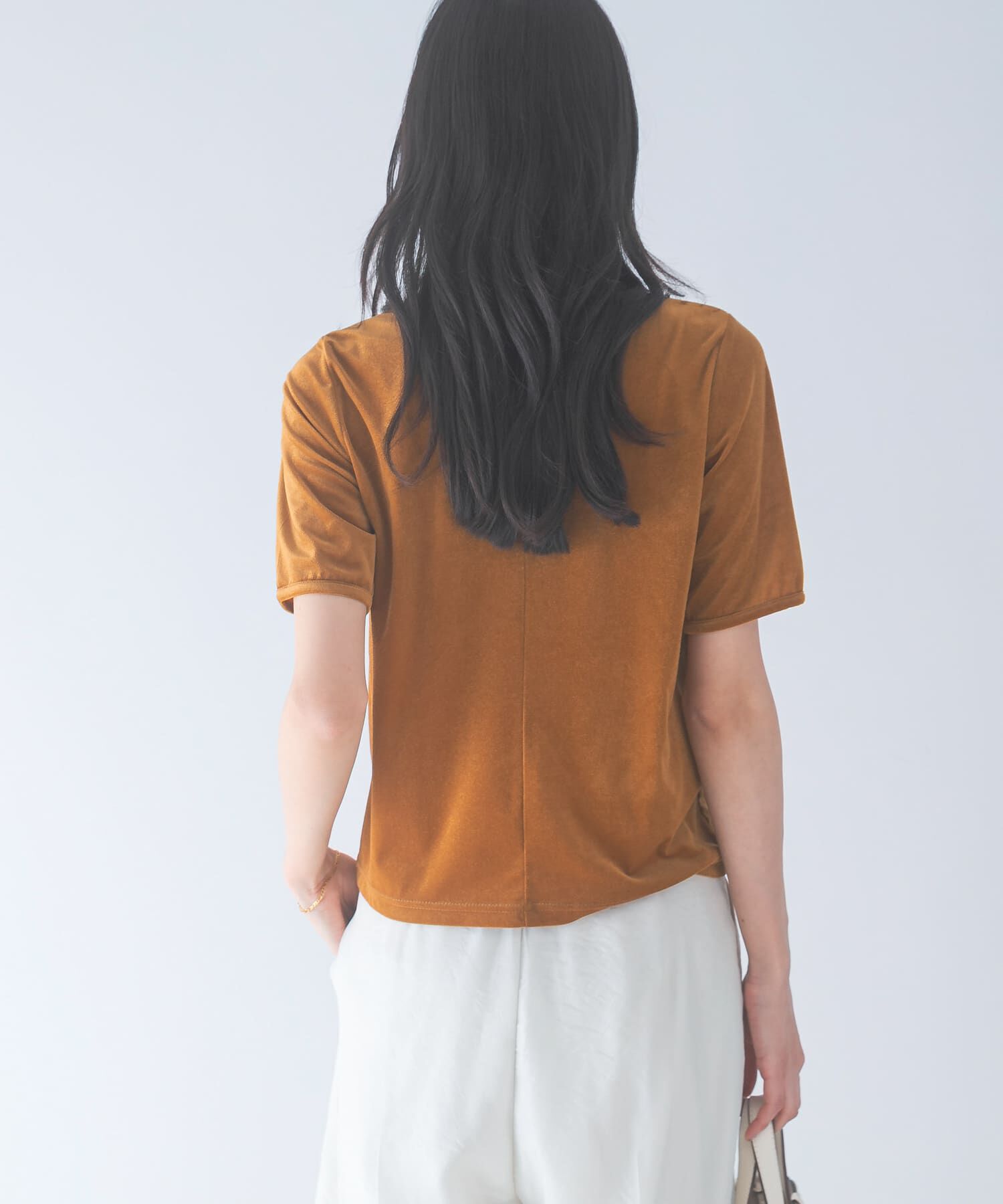 URBAN RESEARCH ROSSO「バックスリットシアーベロアカットソー」|Tシャツ・カットソー|
