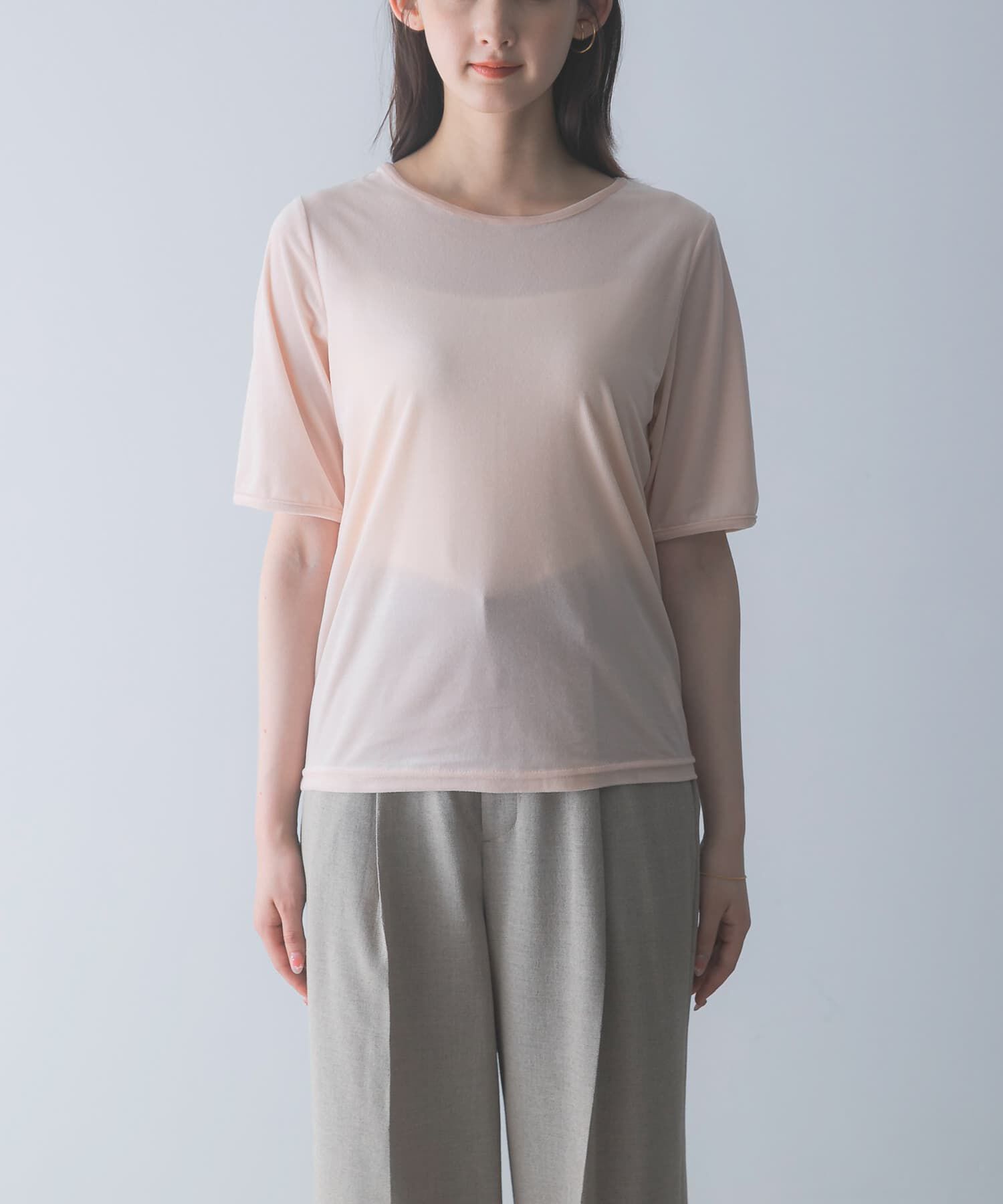 URBAN RESEARCH ROSSO「バックスリットシアーベロアカットソー」|Tシャツ・カットソー|