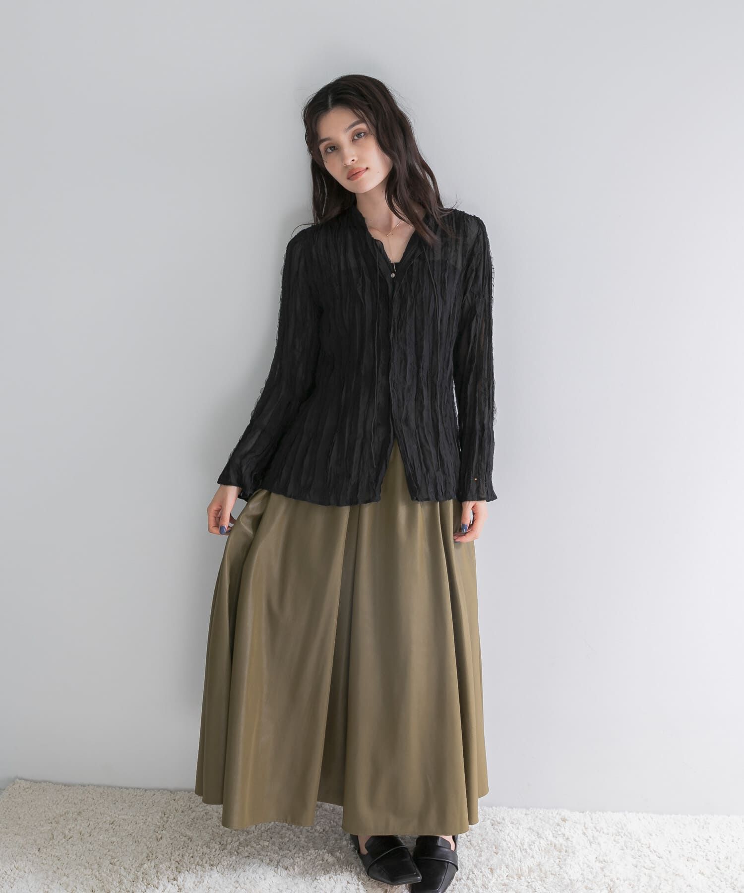 URBAN RESEARCH ROSSO「ワッシャープリーツシアーブラウス」|シャツ・ブラウス|