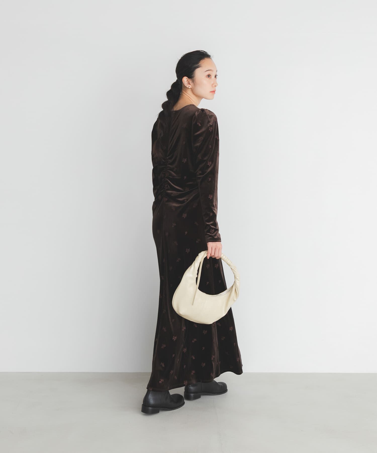  「ベロアシャーリングドレス」|ワンピース|