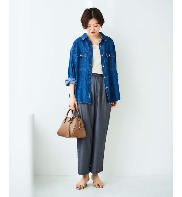 le.coeur blanc「サイドベルトタックワイドパンツ」|その他|