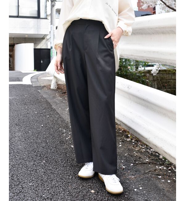 le.coeur blanc「サイドベルトタックワイドパンツ」|その他|