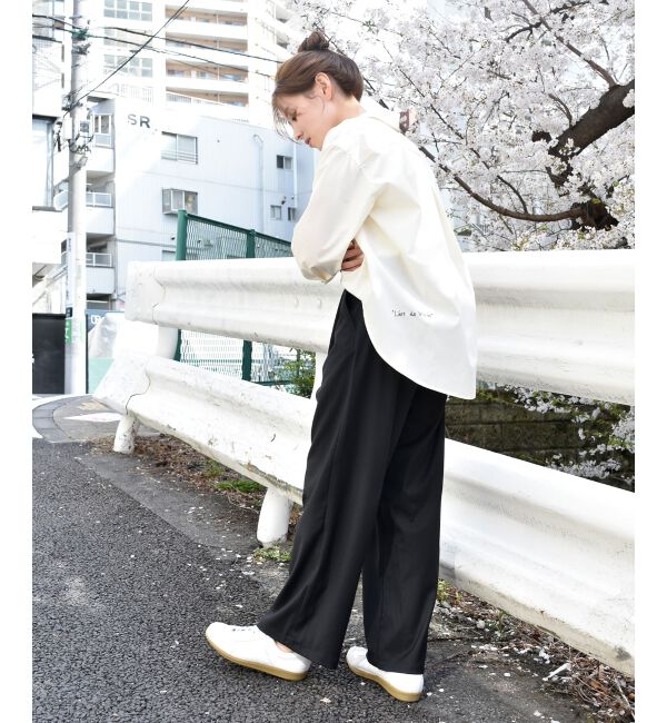 le.coeur blanc「サイドベルトタックワイドパンツ」|その他|