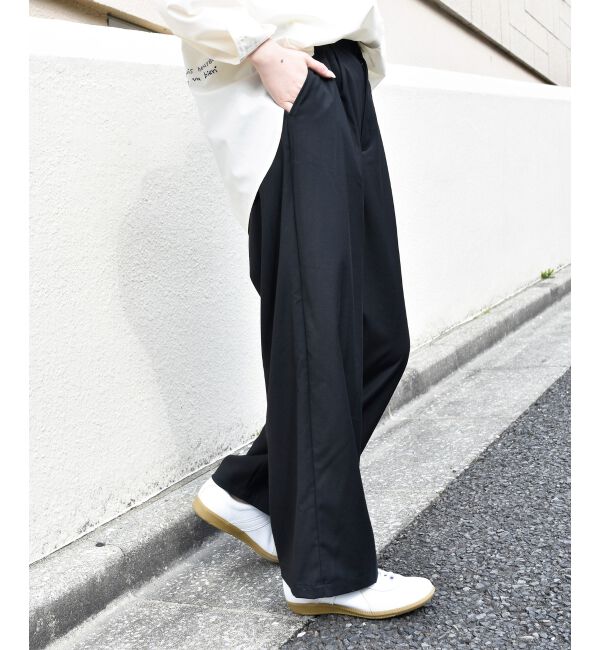 le.coeur blanc「サイドベルトタックワイドパンツ」|その他|