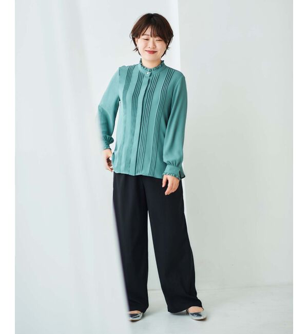le.coeur blanc「サイドベルトタックワイドパンツ」|その他|