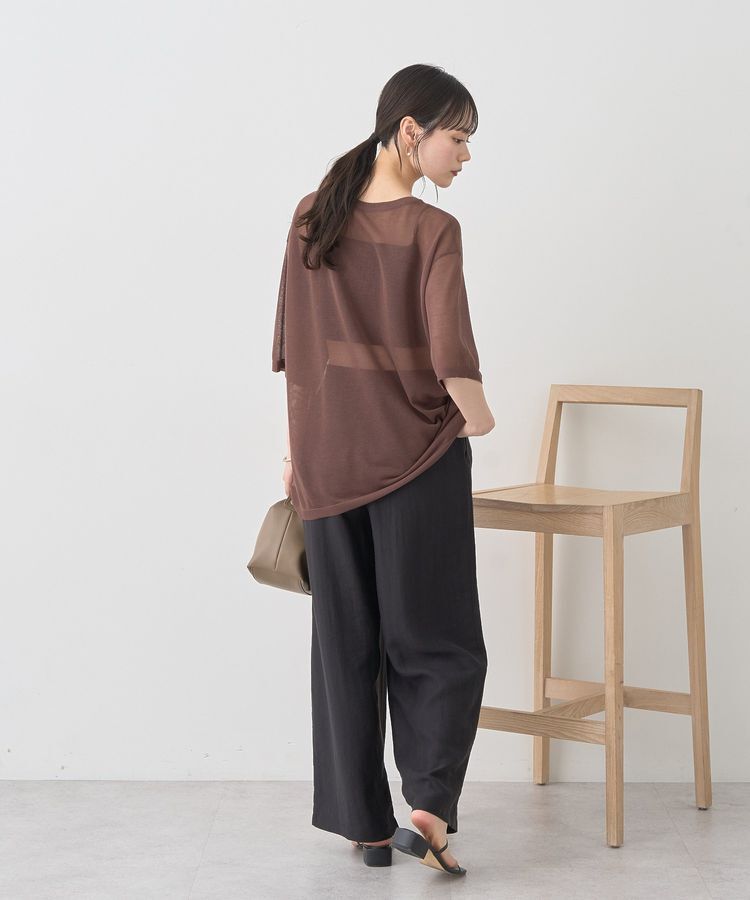 earth music&ecology「【接触冷感】ロゴ刺繍シアープルオーバー」|ニット・セーター|