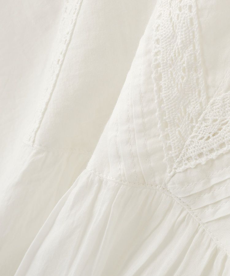 earth music&ecology「【WEB・一部店舗限定】レース&ピンタックポンチョ」|シャツ・ブラウス|