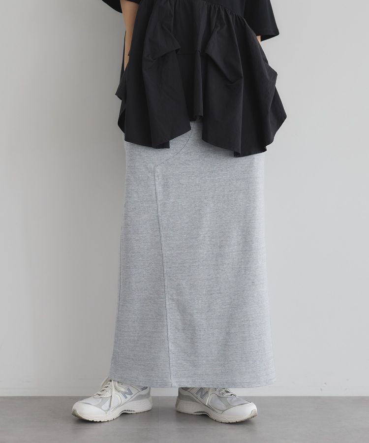 GARAGE OF GOOD CLOTHING「【日本製】クロッチデザインロングスカート」|タイト|Gray Mixture