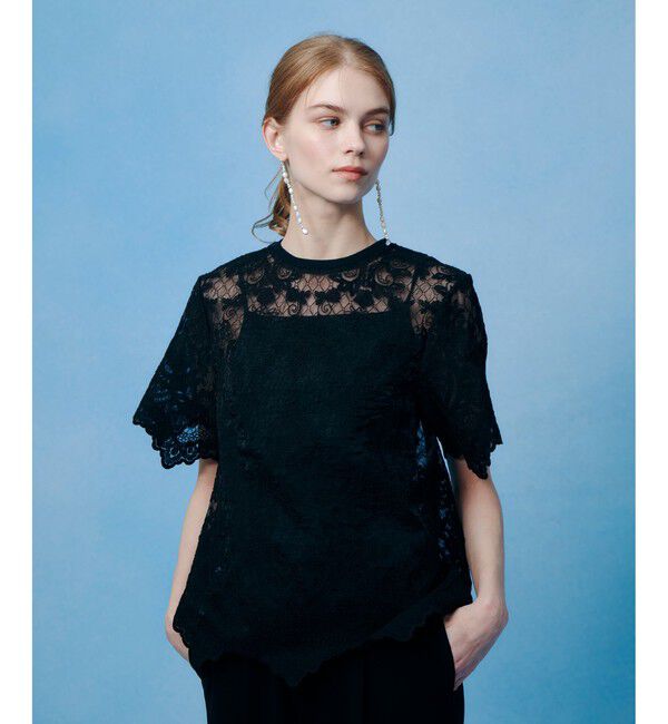 LOULOU WILLOUGHBY「【LOULOU WILLOUGHBY】オーガンスカラＴシャツ」|Tシャツ・カットソー|