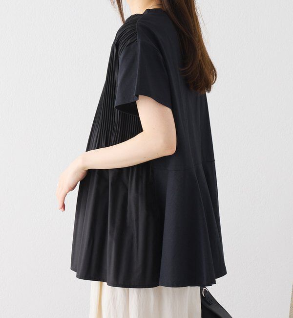  「《リバイバル》【WEB限定/Du noir】フロントプリーツTシャツ」|プルオーバー|
