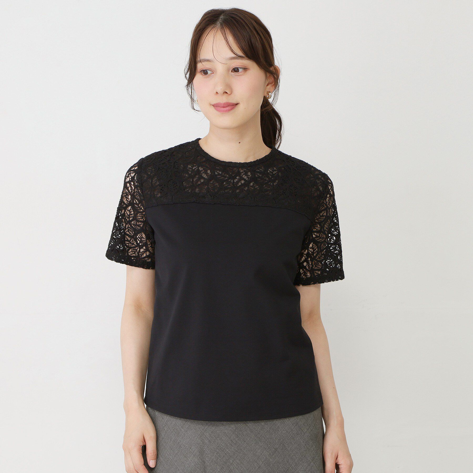 COUP DE CHANCE「【手洗い可／日本製】ラッセルレースプルオーバー」|Tシャツ・カットソー|
