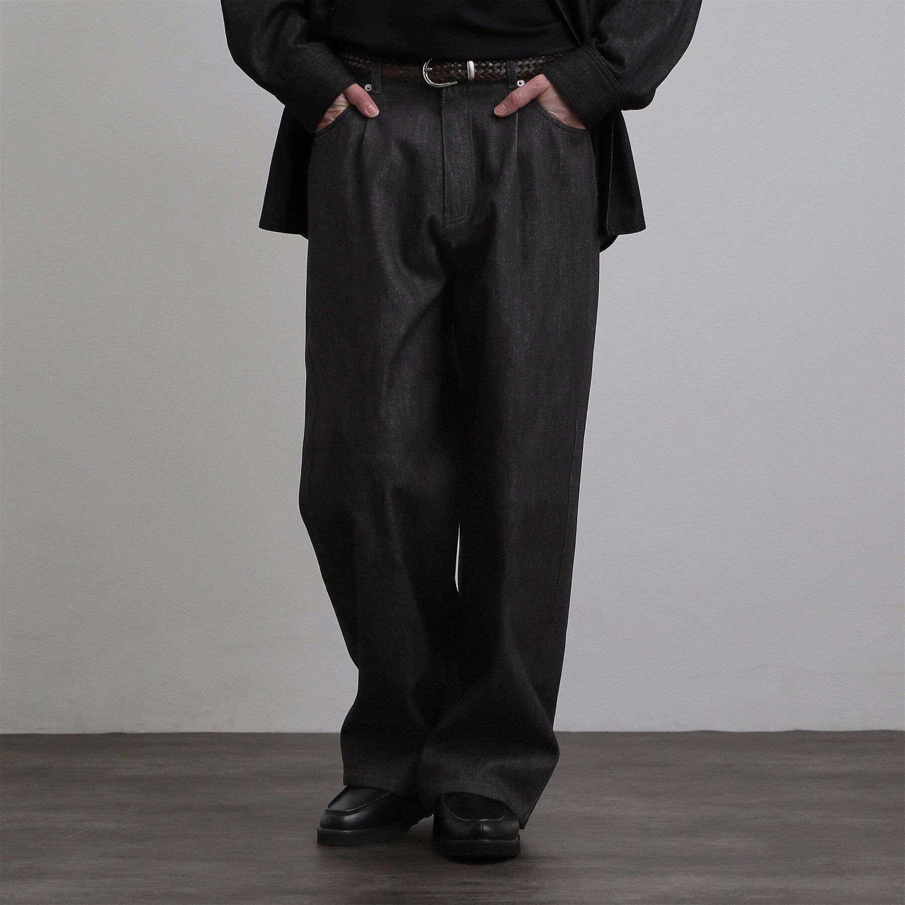 tk.TAKEO KIKUCHI「【色褪せしにくいデニム】Comfy Fadeless Denim Seriesバレルデニム」|デニム|ブラック(019)