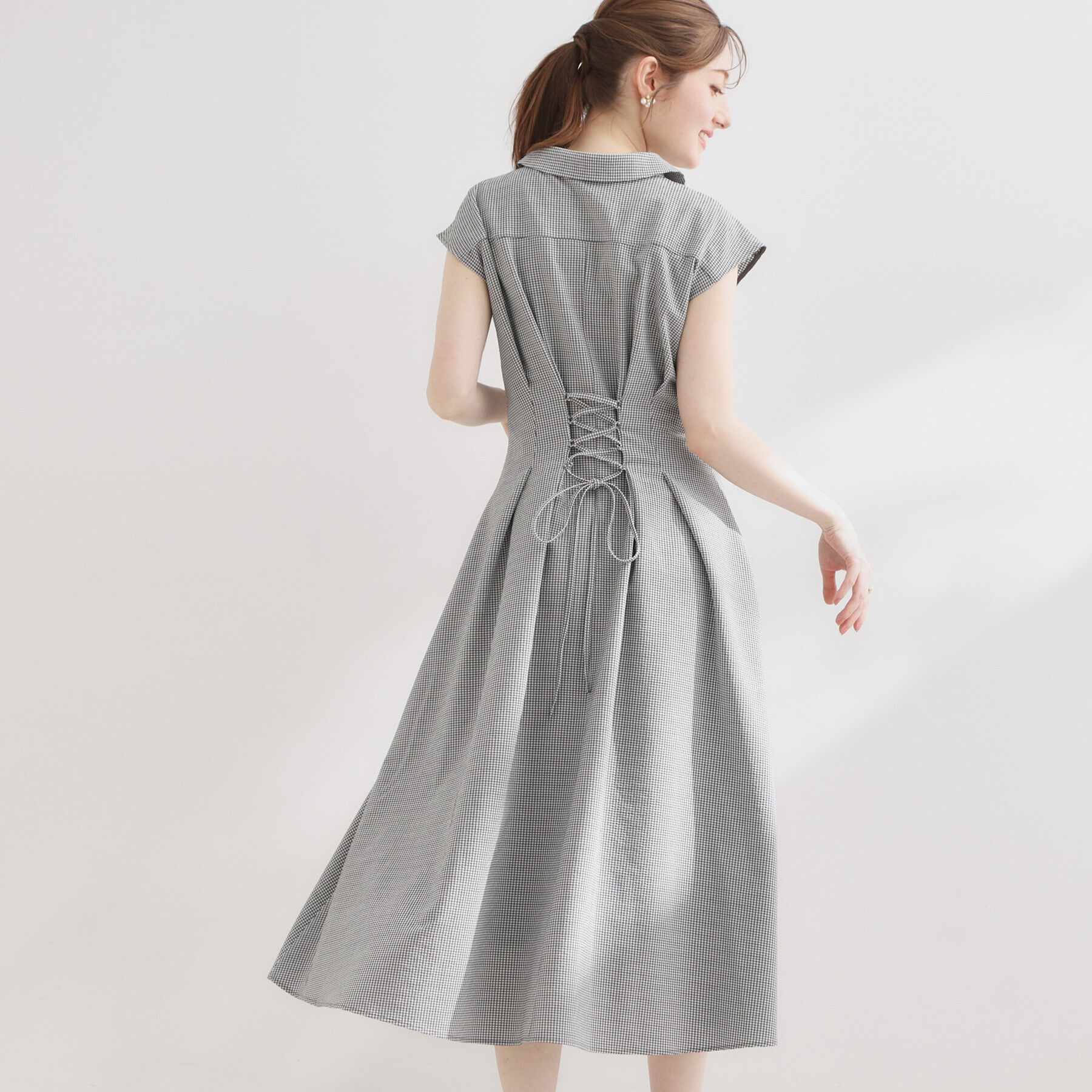 Couture broach「【洗える】サッカー シャツワンピース」|ワンピース|