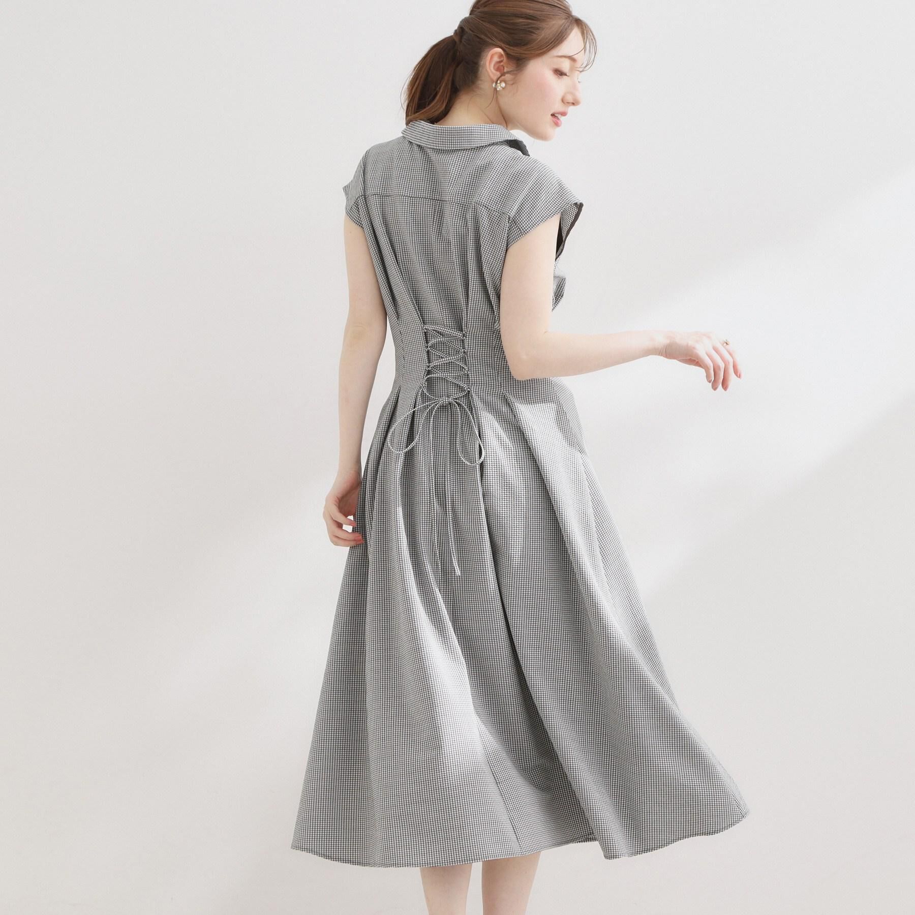 Couture broach「【洗える】サッカー シャツワンピース」|ワンピース|ブラック(219)
