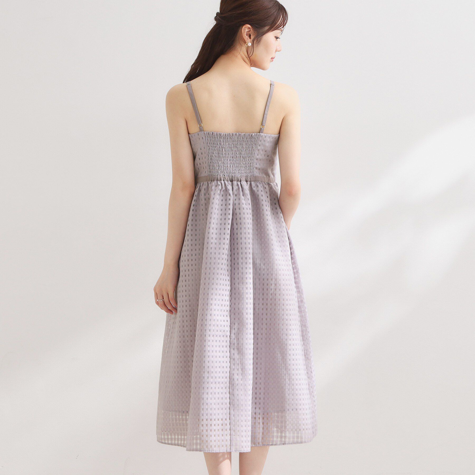 Couture broach「【洗える】レースチェック キャミワンピ―ス」|ワンピース|