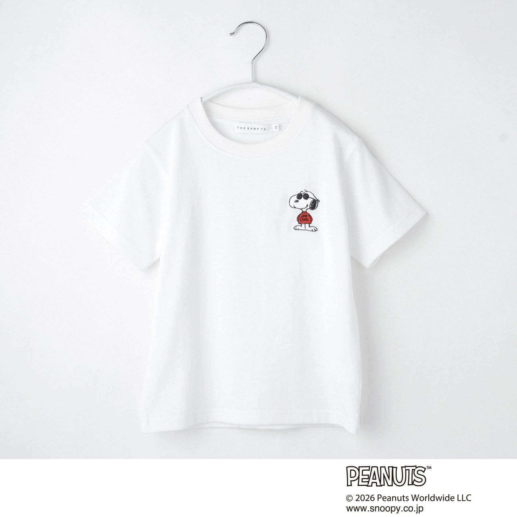 THE SHOP TK「PEANUTS ／ ピーナッツ スヌーピー ワンポイント刺繍半袖Tシャツ」|Tシャツ・カットソー|