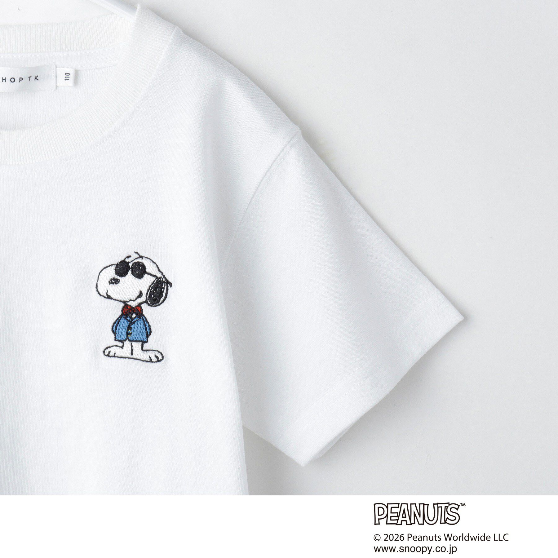 THE SHOP TK「PEANUTS ／ ピーナッツ スヌーピー ワンポイント刺繍半袖Tシャツ」|Tシャツ・カットソー|