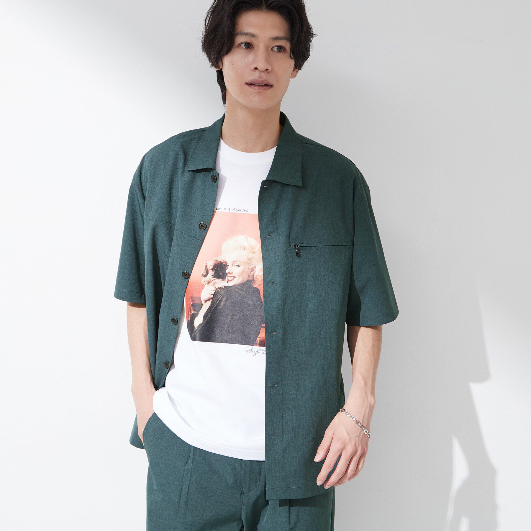THE SHOP TK「【吸水速乾／接触冷感／防シワ／マシンウォッシャブル】ハイドロクール 半袖シャツ」|シャツ・ブラウス|