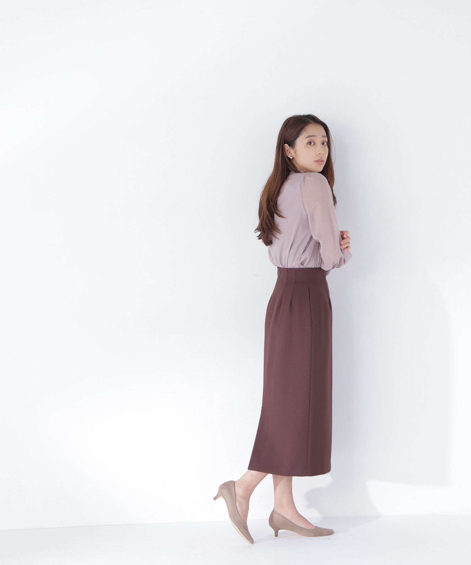  「ハイネックボリュームシアーブラウス」|シャツ・ブラウス|