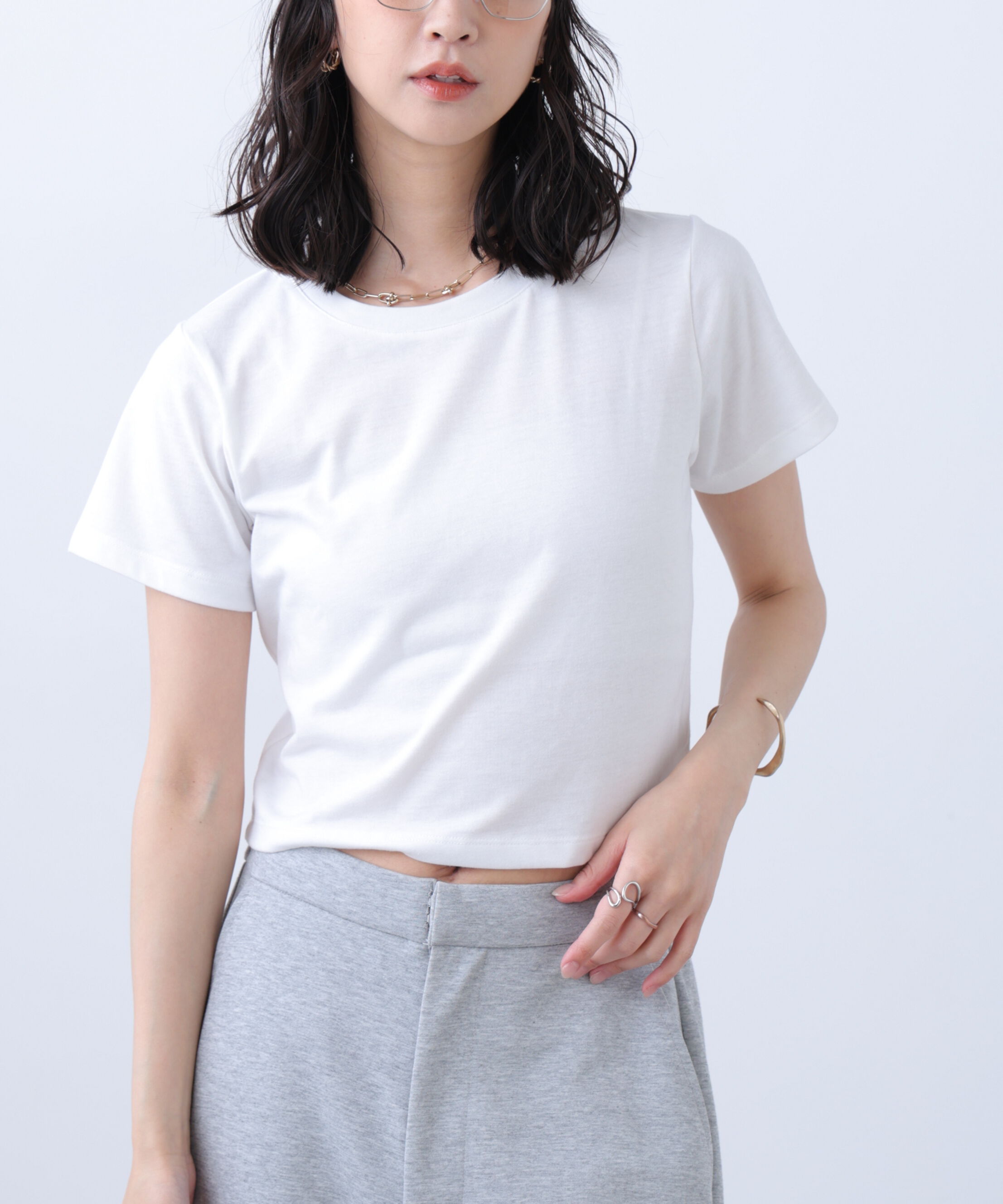  「2WAYシアードットホルターキャミ&times;半袖カットソーセット」|Tシャツ・カットソー|