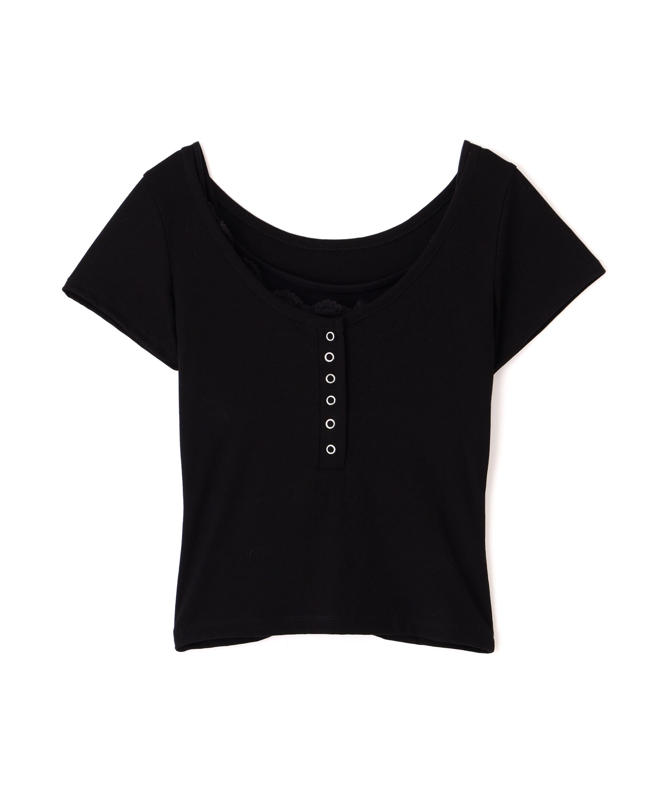  「キャミレイヤード風ヘンリーネックカットソー」|Tシャツ・カットソー|