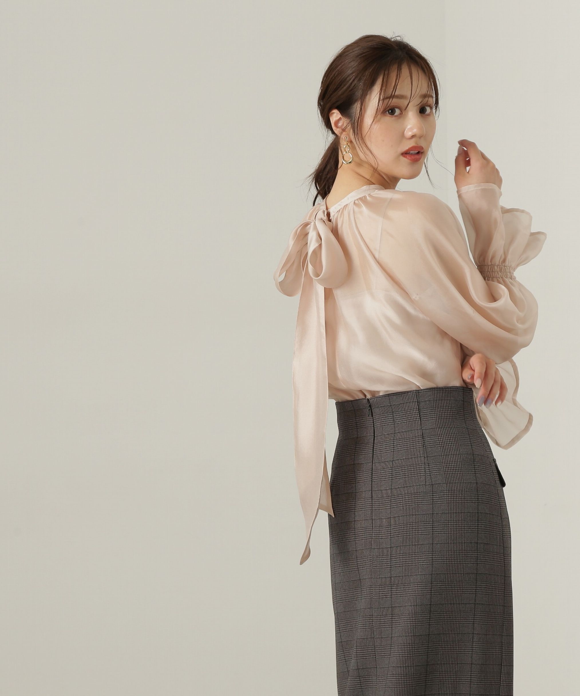 PROPORTION BODY DRESSING「2wayシアーボウタイブラウス24AW」|シャツ・ブラウス|
