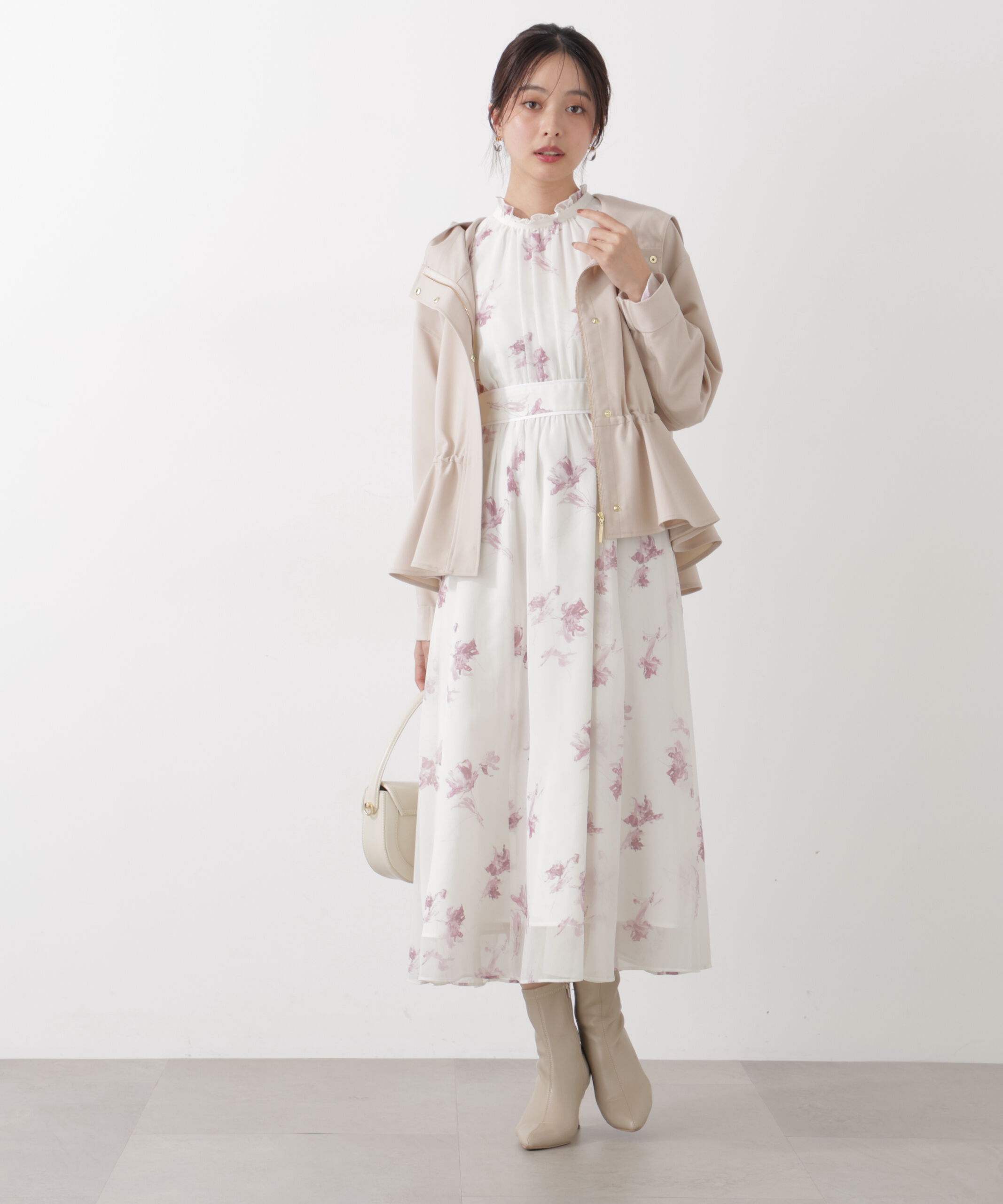 PROPORTION BODY DRESSING「花柄プリントギャザーワンピース」|ワンピース|