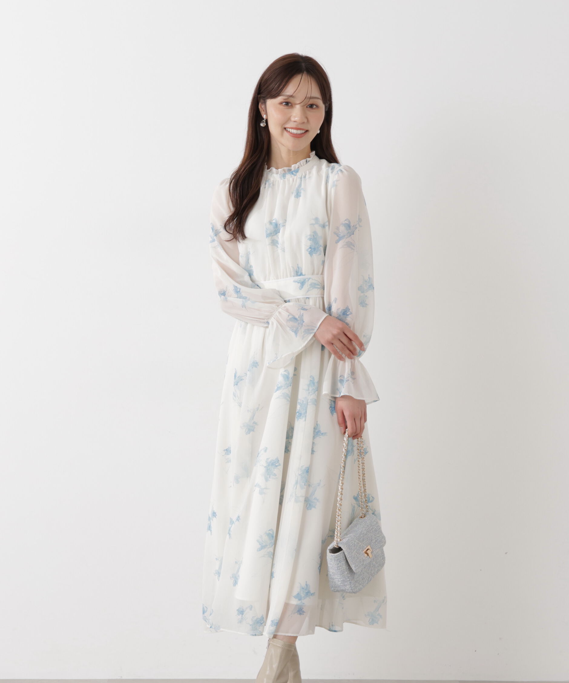 PROPORTION BODY DRESSING「花柄プリントギャザーワンピース」|ワンピース|