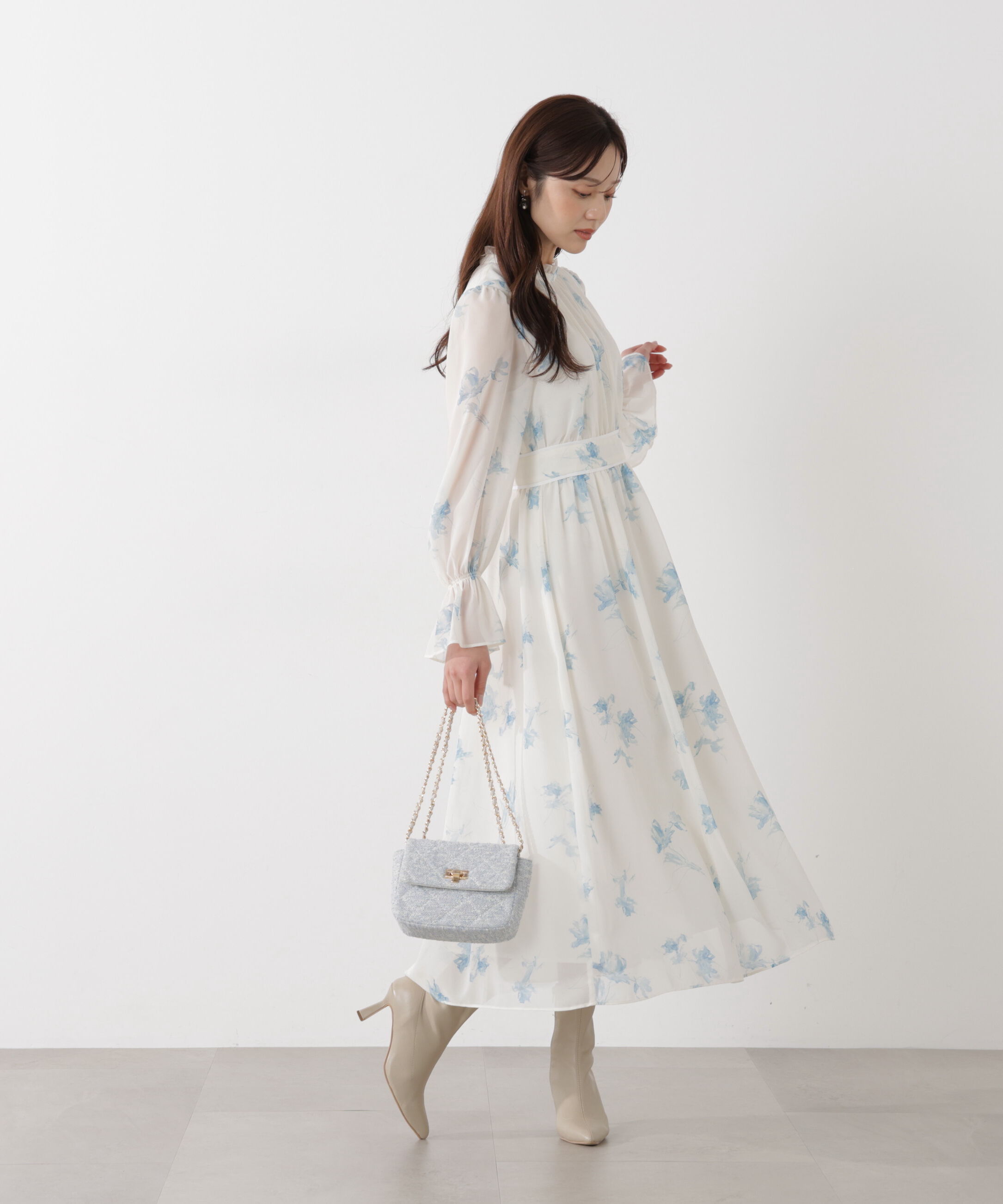 PROPORTION BODY DRESSING「花柄プリントギャザーワンピース」|ワンピース|