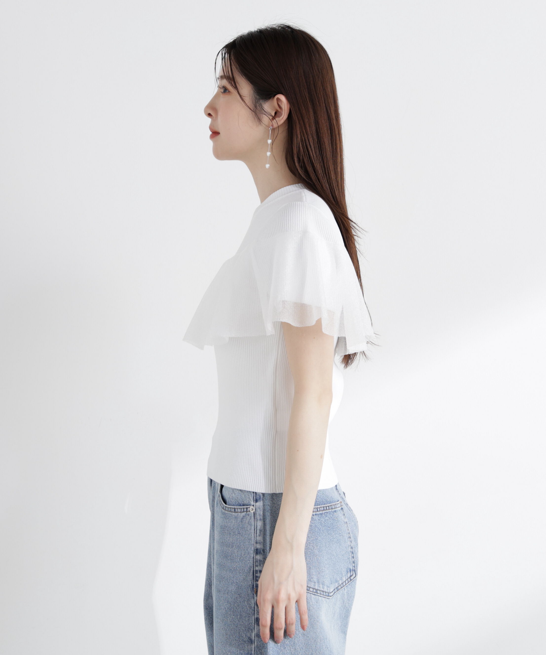 PROPORTION BODY DRESSING「シアーケープ風リブニット」|ニット・セーター|