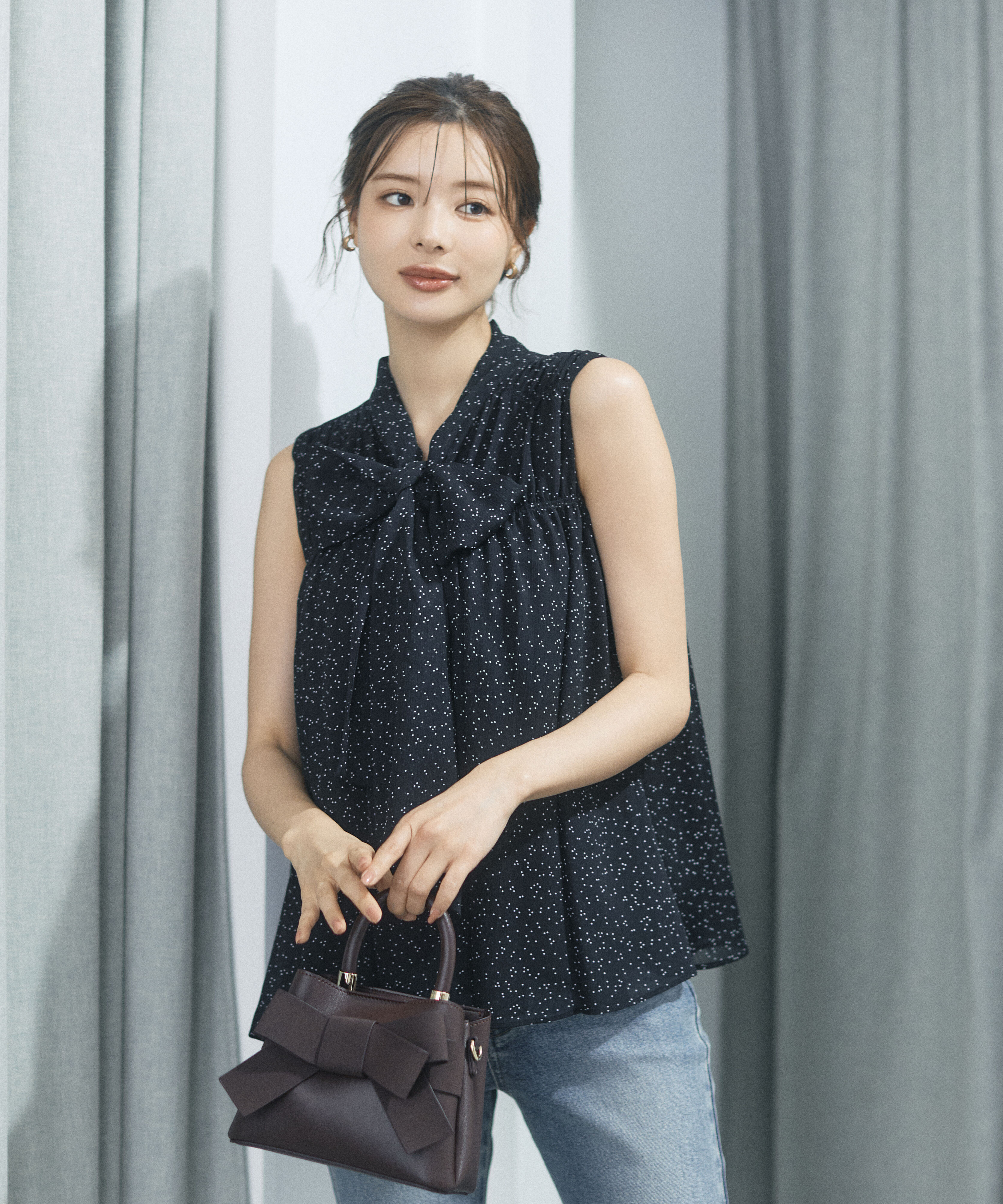 PROPORTION BODY DRESSING「ボウタイシャーリングブラウス」|シャツ・ブラウス|ブラックドッ 1