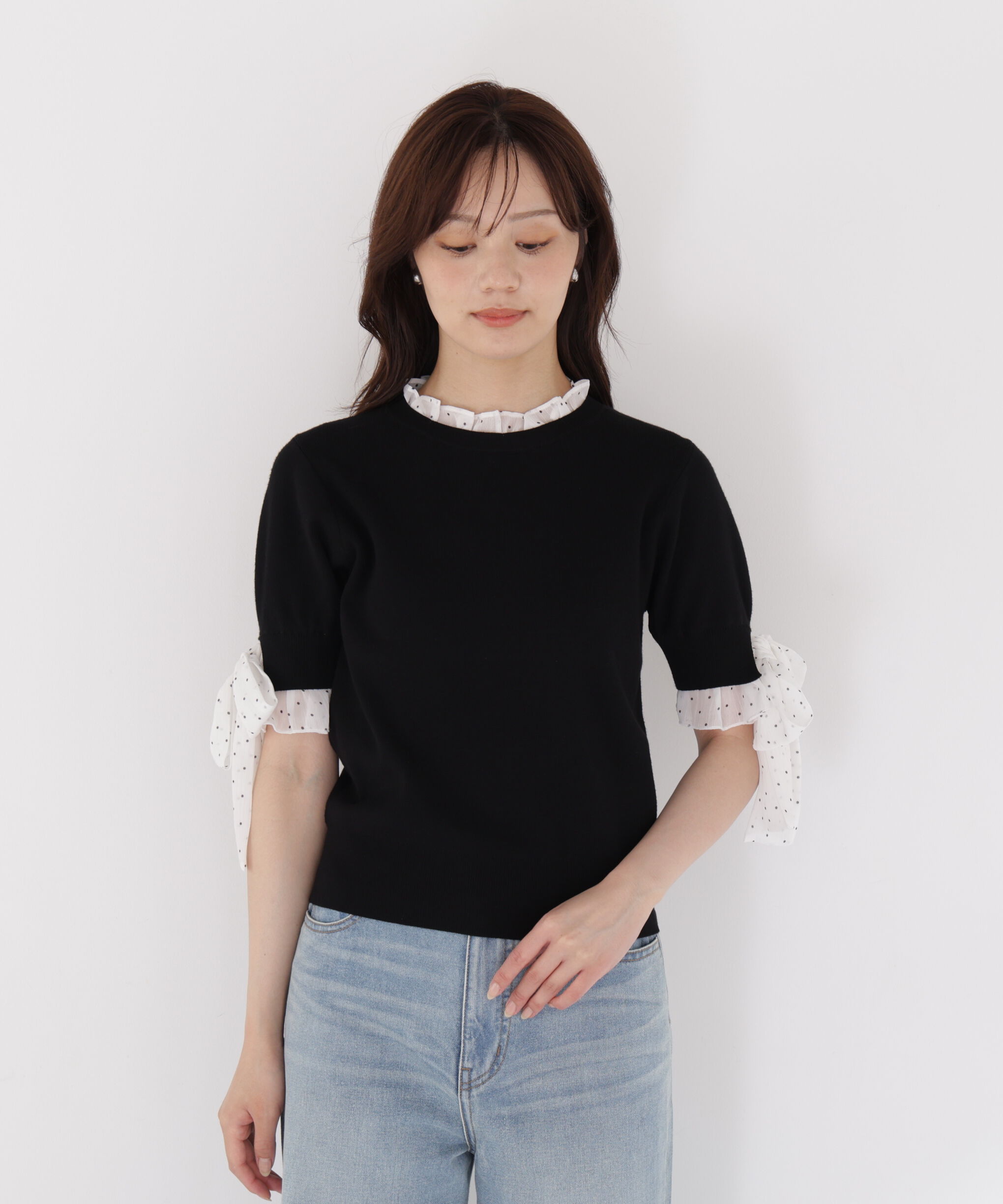 PROPORTION BODY DRESSING「リボンドッキングニット」|ニット・セーター|