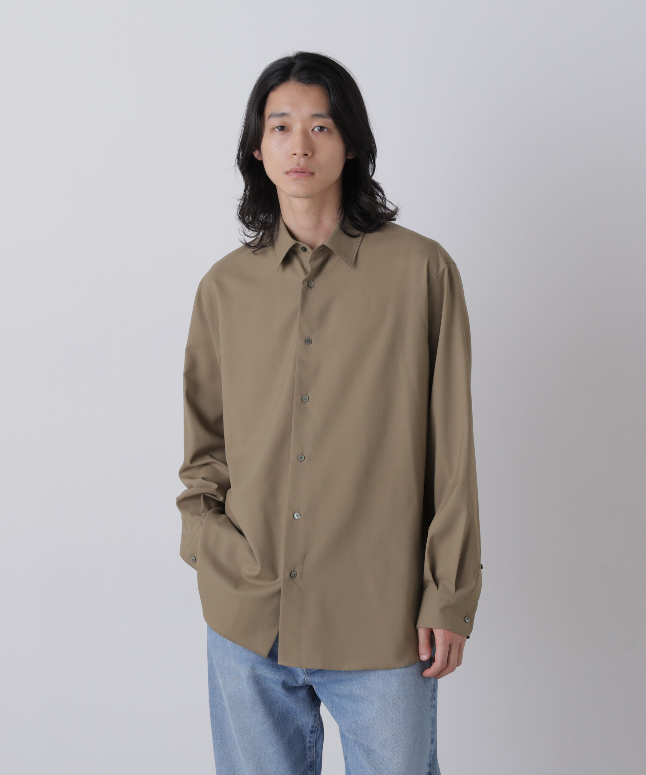 YLEVE 「YLEVE / SUPER140's WOOL TROPICAL SHIRT」|シャツ・ブラウス|BEIGE