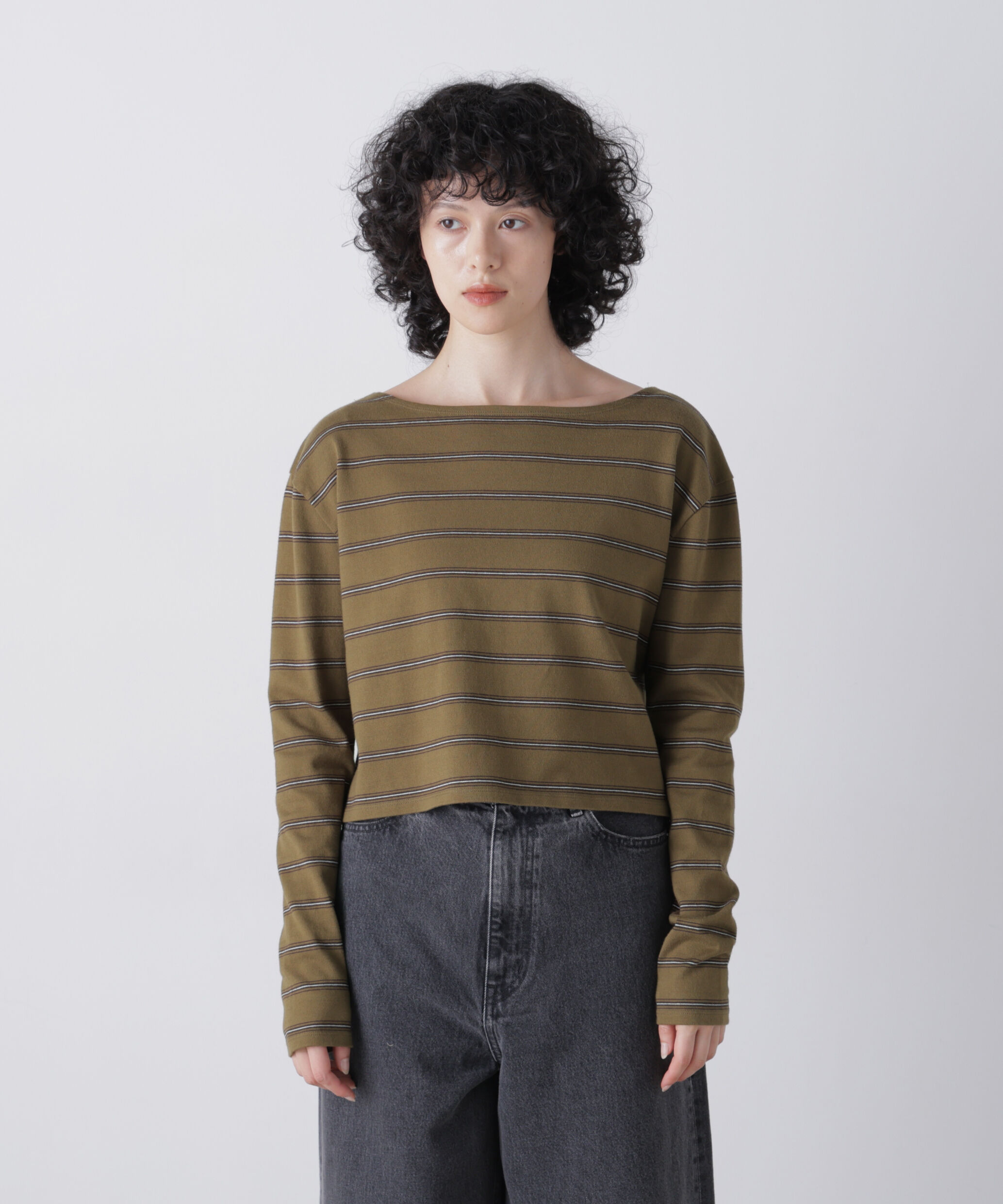 YLEVE 「YLEVE / HEAVYWEIGHT SOFT JERSEY BORDER LONG-SLEEVE T」|Tシャツ・カットソー|KHAKI