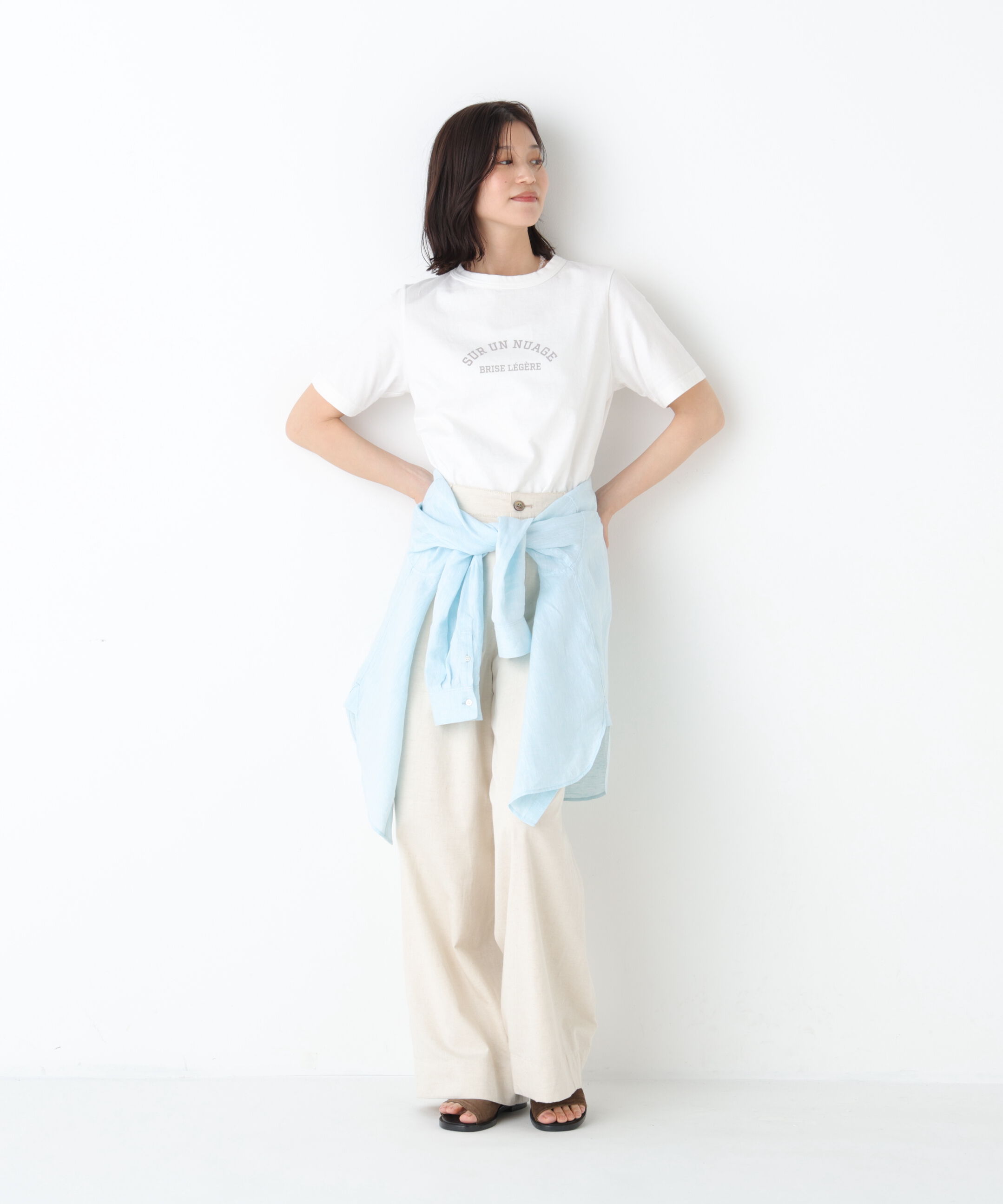  「◆《洗える》 綿麻ライトオンスデニムワイドパンツ」|その他|
