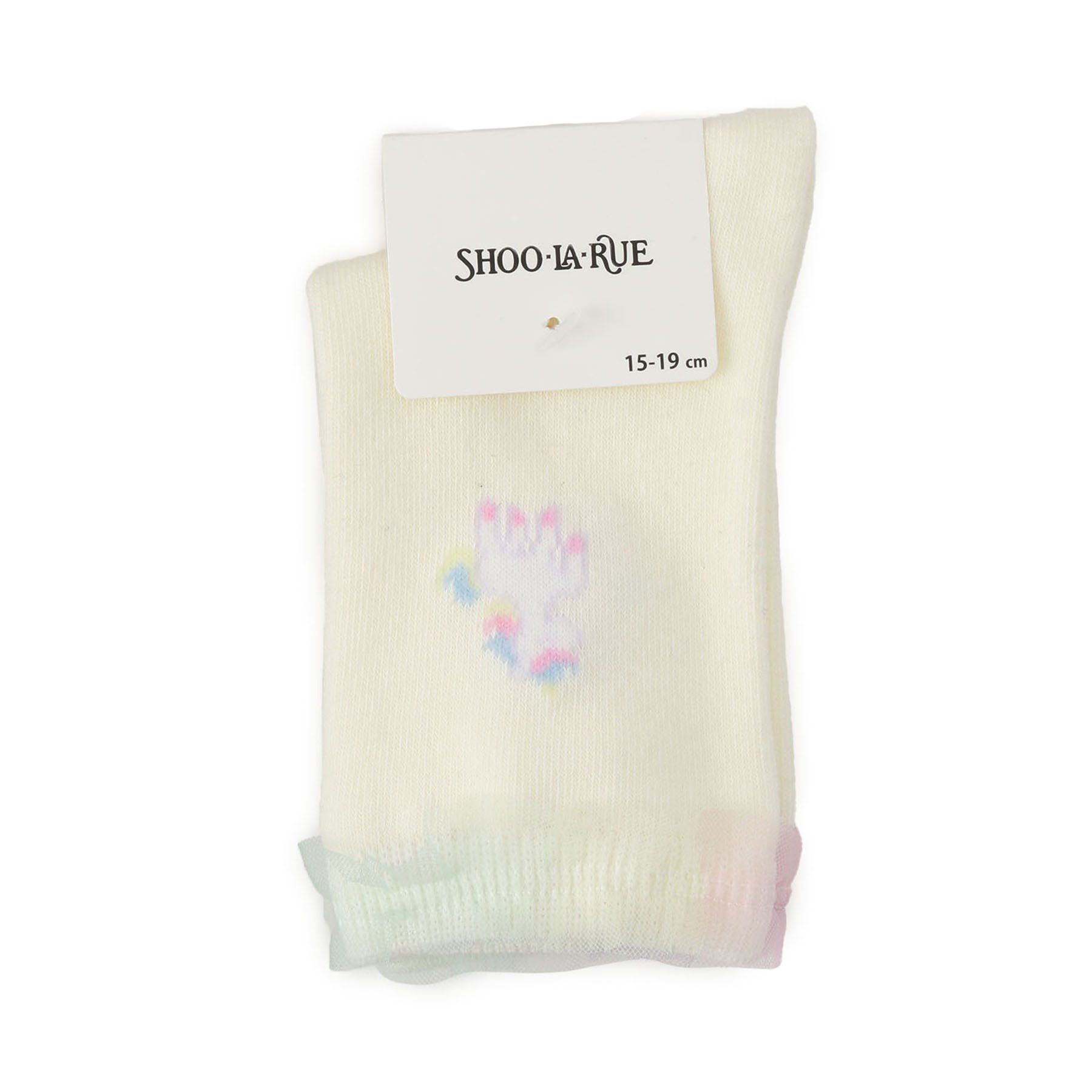 SHOO･LA･RUE「チュールフリルユニコーンクルー丈ソックス」|ソックス|アイボリー(004)