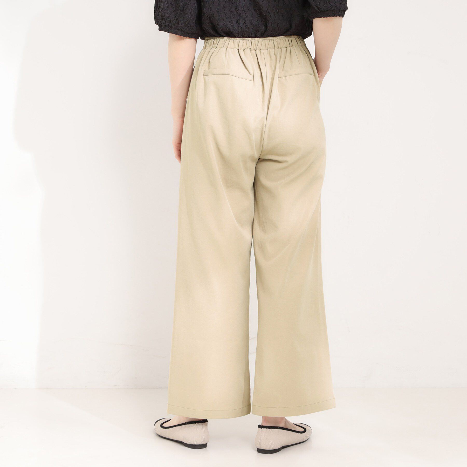 SHOO･LA･RUE「【洗濯機可/S-LL/体型カバー】オンオフ使える 大人のツータックワイドパンツ」|その他|