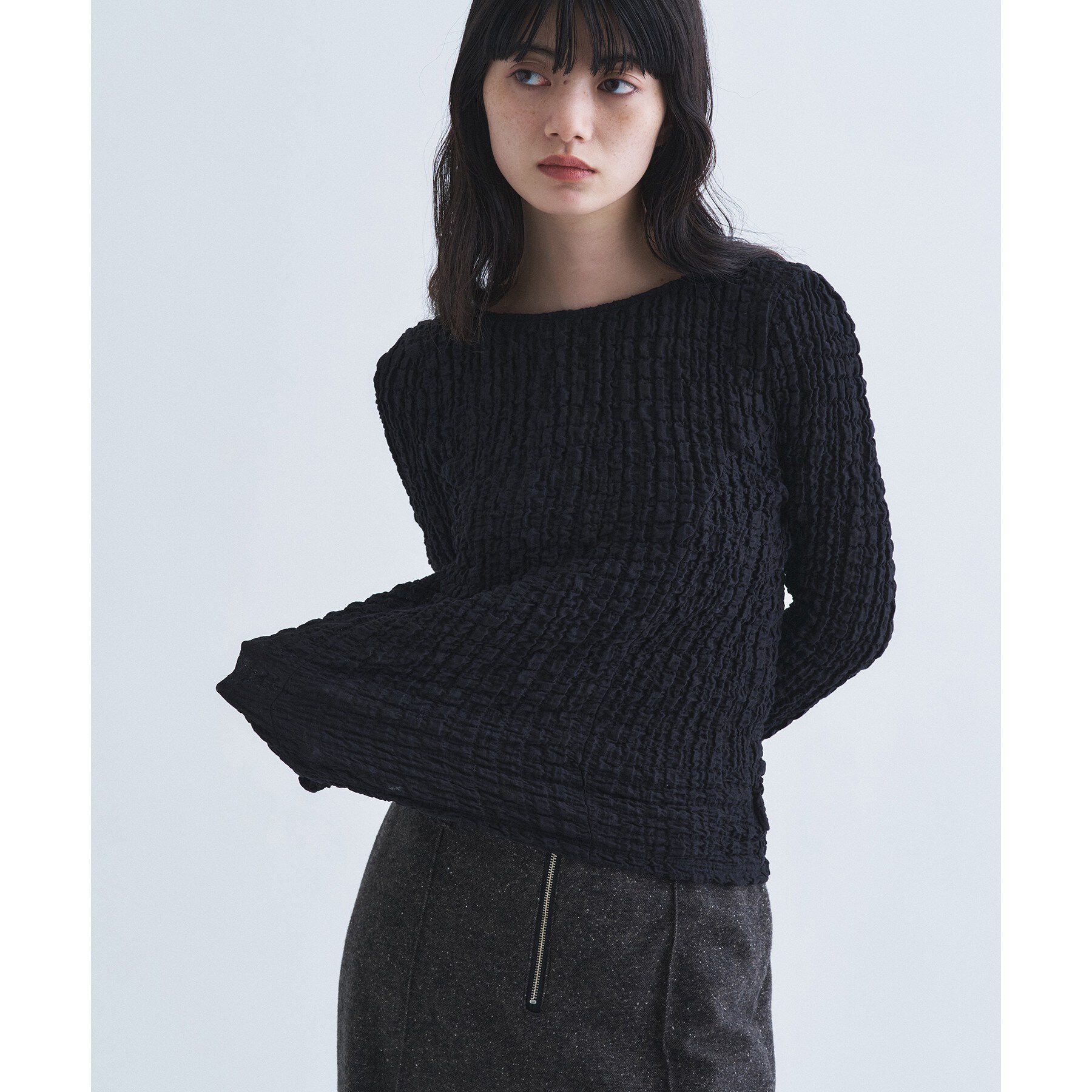 CODE A「crinkle ribbon 2way top」|Tシャツ・カットソー|